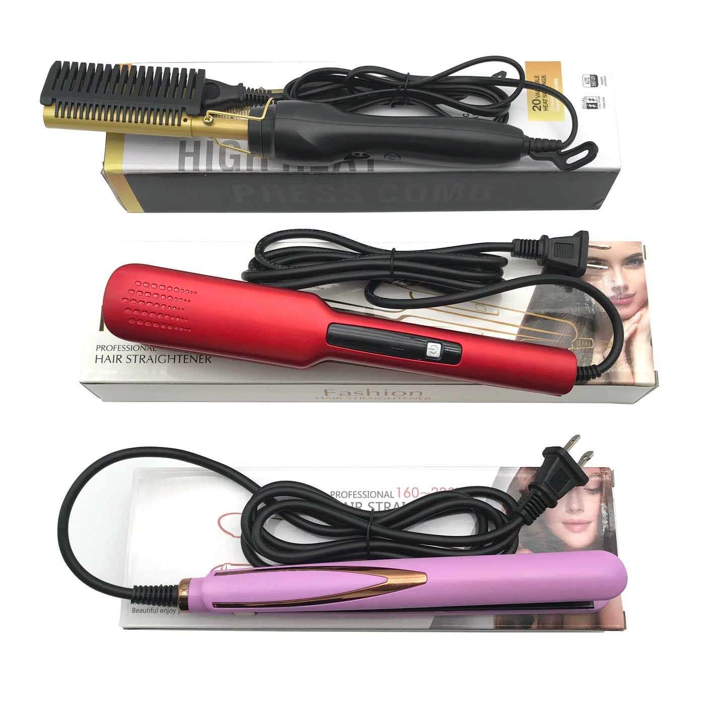 Top Quality Hot Comb High Degrees Hair Straightener Hair Combs Flat Orin Straighten