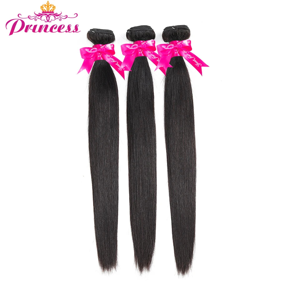 Beautiful Princess Hair 13x4 Lace Frontal Closure With Bundles Remy Human Hair Brazilian Straight Hair 3 Bundles With Closure
