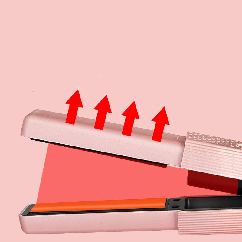 FCJ Mini Cordless USB Hair Straightener & Curler Portable 3 Constant Temperature Flat Iron Multi-Purpose Styling Tool