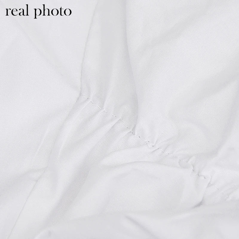 Simenual Button Ruched White Puff Sleeve Blouse Shirts Women Long Sleeved Fashion Fall 2021 Clothing Crop Blouses Solid Baddie