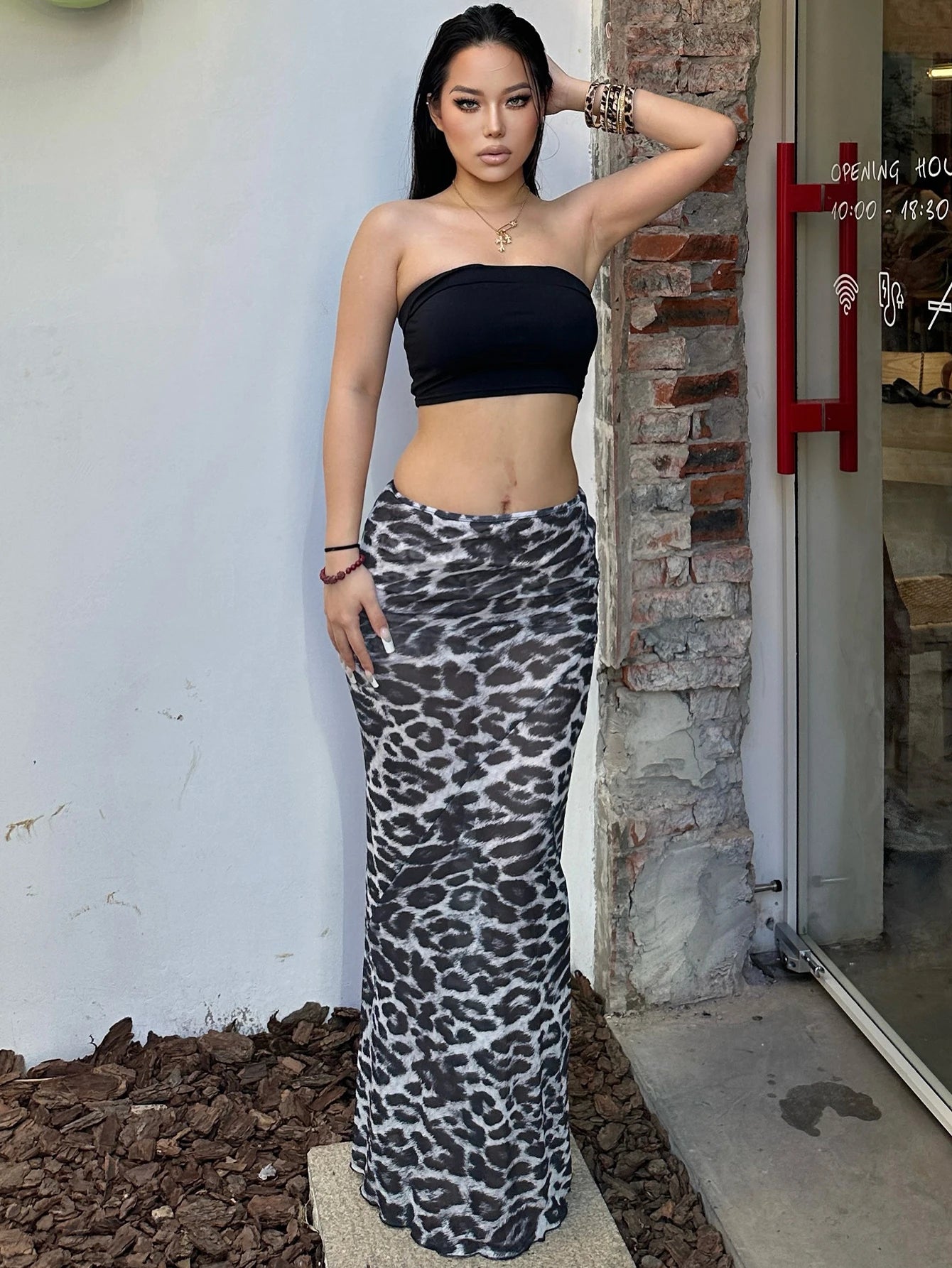 Dulzura Sexy Elegant Skirt Leopard Printed Maxi Women Skirts 2024 Lady Y2K Clothes Office Club Party Casual Streetwear Wholesale