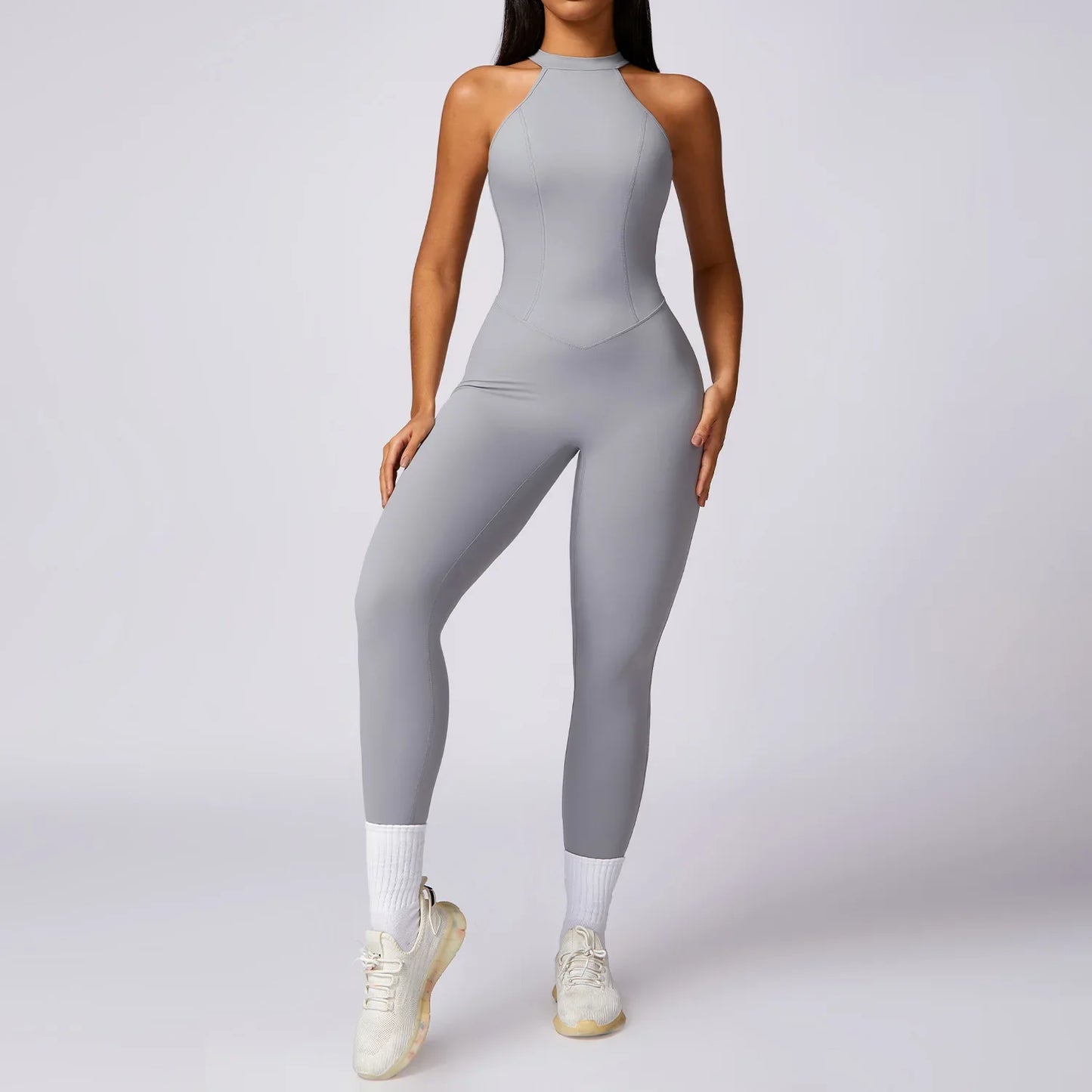 Custom LOGO High Quality Outdoor Jumpsuit Activewear tracksuit women‘s one-piece yoga clothes running tight fitting sportswear