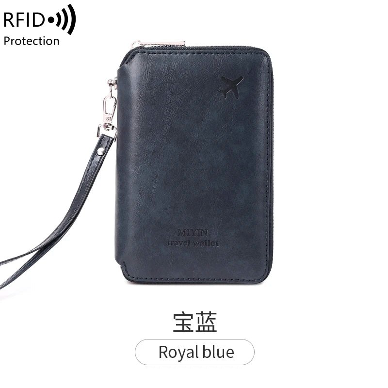 Minimalist and fashionable RFID passport holder multifunctional PU leather travel accessory passport holder wallet holder unisex