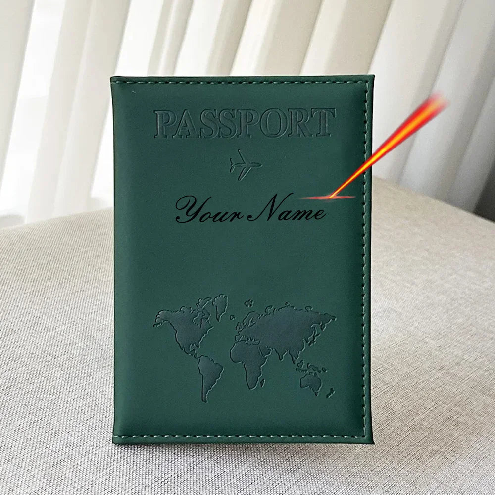 Customized EU European Union Passport Cover Couple Map Passport Book Covers Women Travel Personalised Wedding Drop Shipping