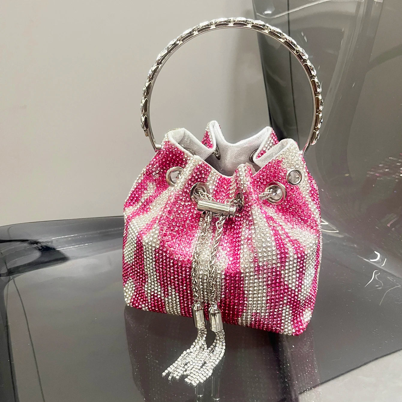 purses and handbags bags for women luxury Designer bucket clutch purse evening banquet bag Crystal rhinestone shoulder bags