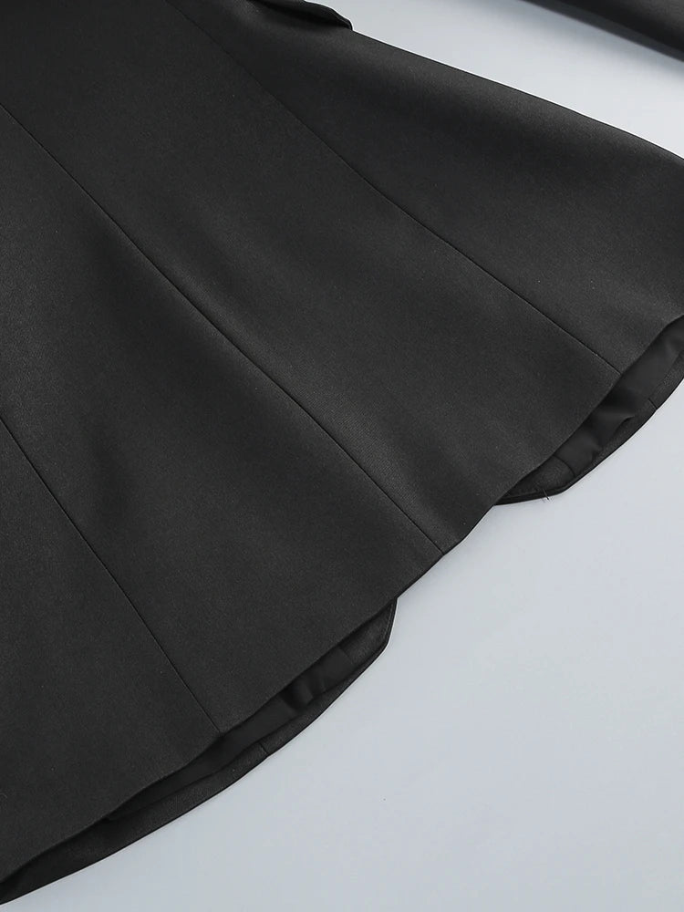 Sexy V Neck Long Sleeve Blazer With Rhinestone Sleeve Women Black Diamond Patchwork Slim Jacket Evening Party Club Cocktail Coat