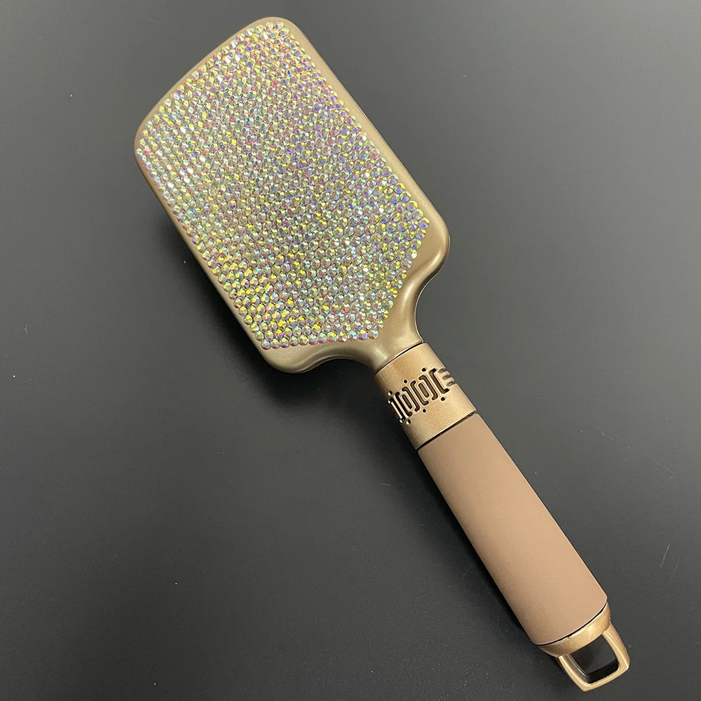 Luxury Bling Crystal Paddle Brush cepillo para cabello escova de cabelo brosse cheveux femme Hairdressing Styling Tools