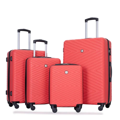 Travelhouse Luggage set 4-Piece ABS Suitcase With Spinner Wheels,24 Inch and 28 Inch with TSA Lock,16,20 inche Carry on Luggage