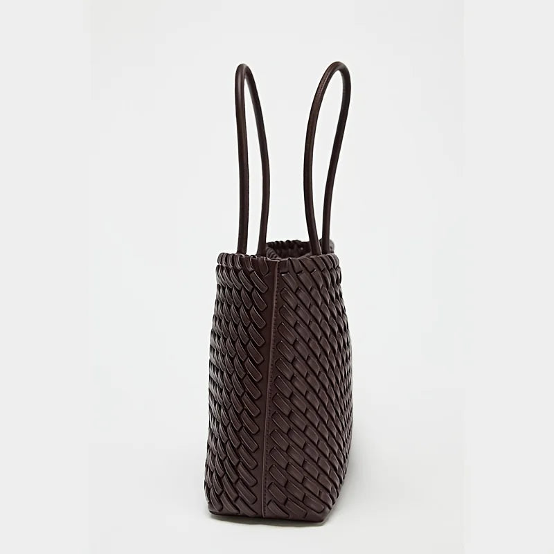 Luxury Handwoven Tote Bag- Elegant Women's Shoulder Purse, Spacious Multi-Functional Travel Bag for Daily Commute & Journeys