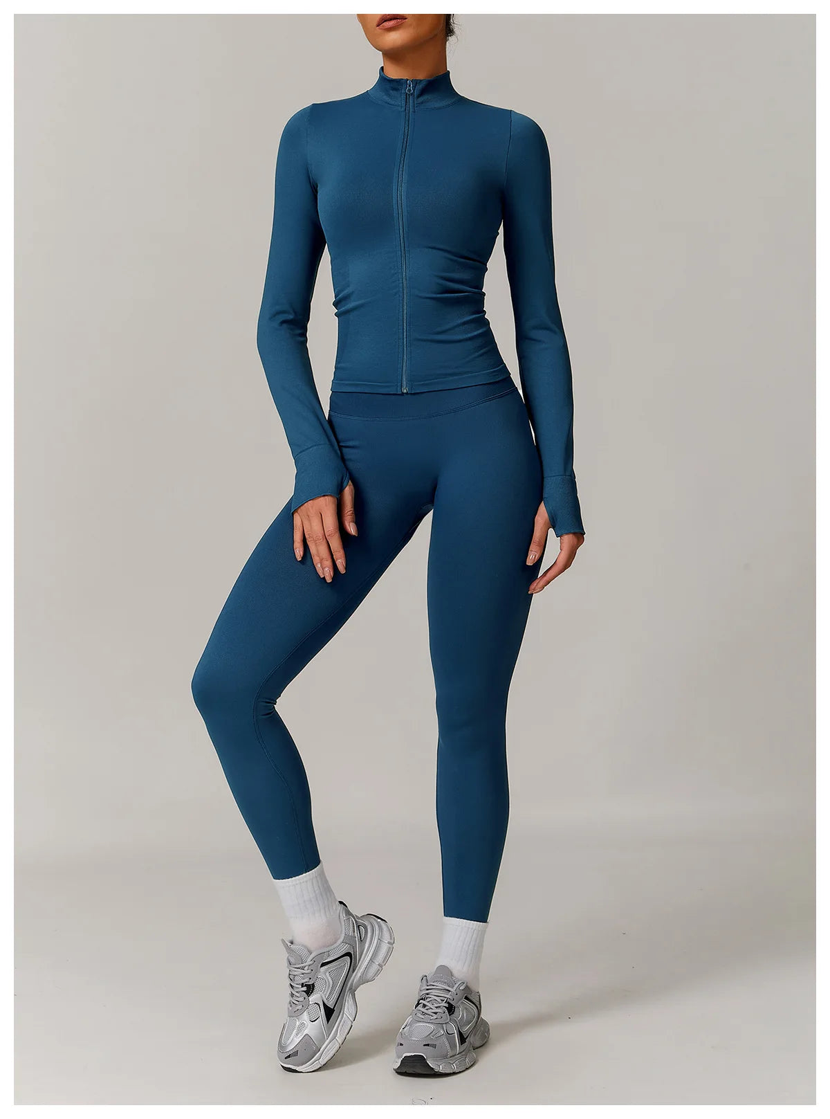 Customized LOGO women's seamless stand-up collar zipper yoga clothes jacket windproof slim top sports running jacket jacket