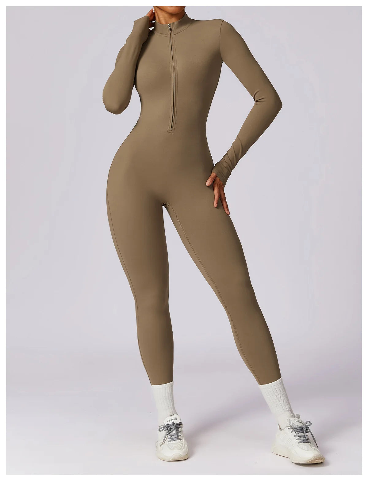Customized LOGO women's zipper long-sleeved yoga onesie high-intensity fitness sports onesie tights
