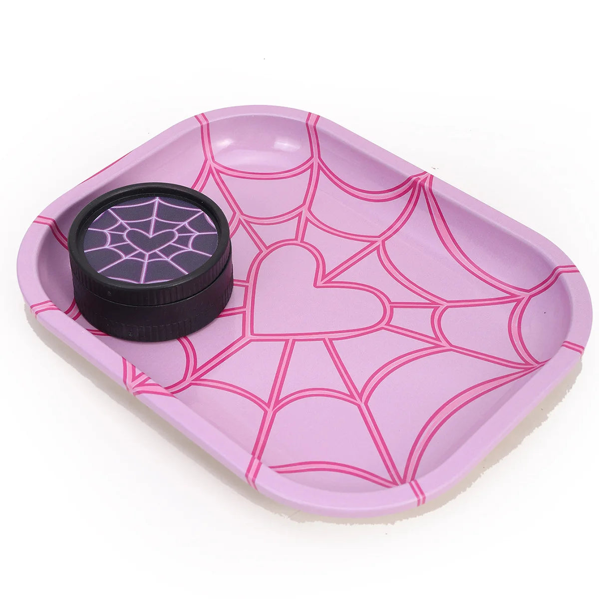 18X14cm Metal Rolling Tray Smoking Set Rolling Tray and Double-Layer Grinder Degradable Smoker Kit Crusher Smoke Accessories