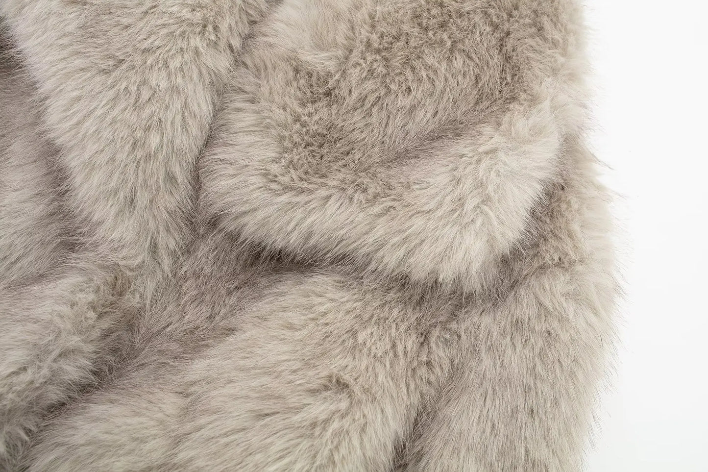 TRAFZA Female Vintage Artificial Fur Effect Coats Lapel Warm Plush Long Sleeves Hidden Buttons Autumn Winter Casual Outerwear