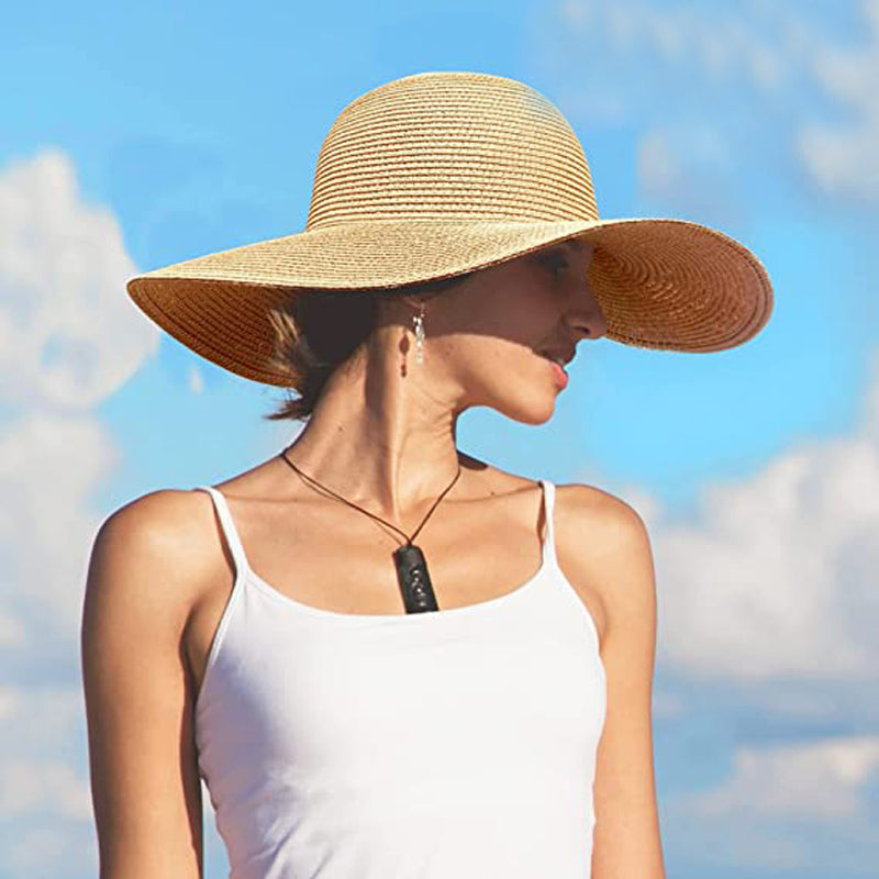 Summer Simple Floppy Sun Hat Women Wide Brim Beach Hat Girls Seaside Travel Foldable Straw Hat Sunscreen UV Protection Lady Cap