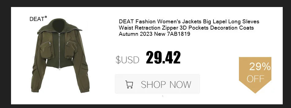 DEAT Fashion Women's Jackets Hooded Zipper Short Contrast Color Drawstring Deconstruction Coat Autumn 2025 New Tide 7AB4742