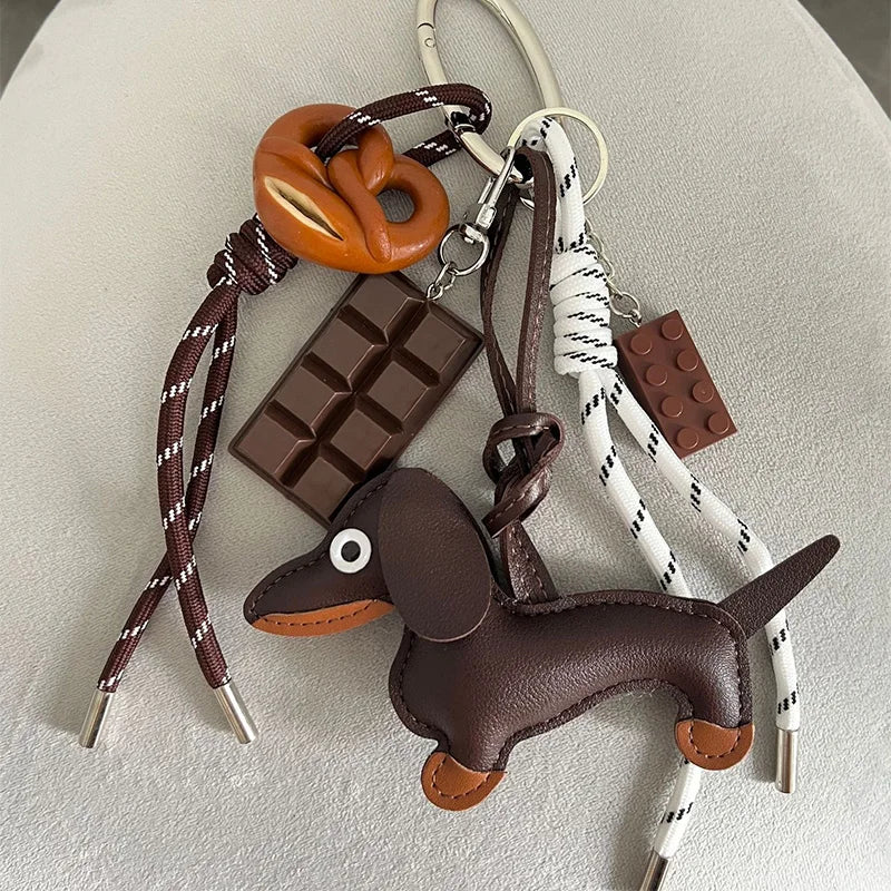 Braided Rope Bag Pendant High-grade Keychain Pendant Ruth's Same Style Dachshund Pendant Suitable For Phone Bag Accessories