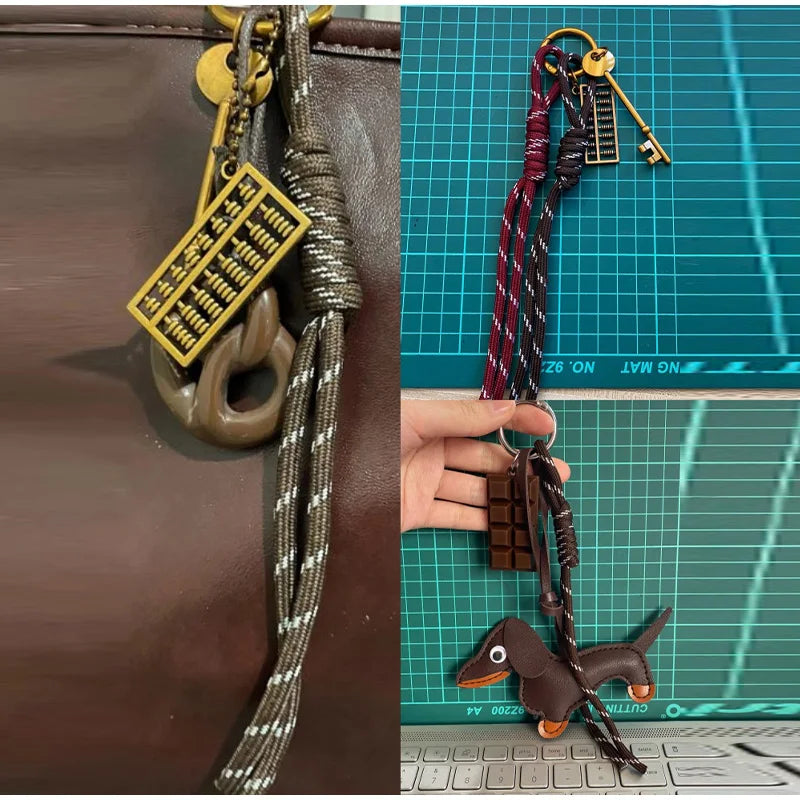 Braided Rope Bag Pendant High-grade Keychain Pendant Ruth's Same Style Dachshund Pendant Suitable For Phone Bag Accessories