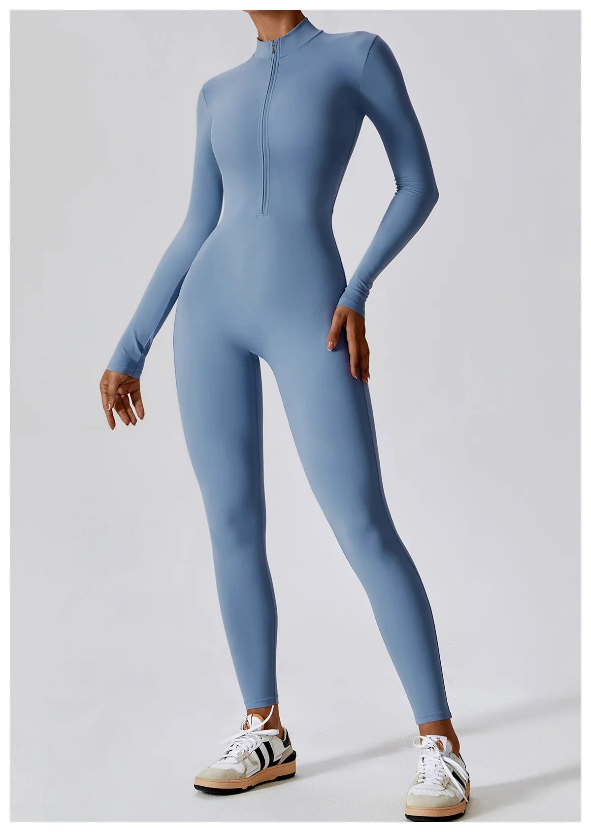 Customized LOGO women's zipper long-sleeved yoga onesie high-intensity fitness sports onesie tights