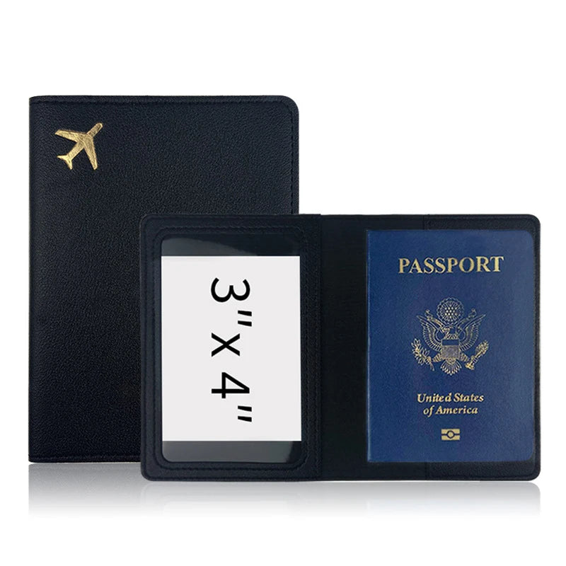 PU Leather Travel Passport Protective Case Thickened Passport Holder Case