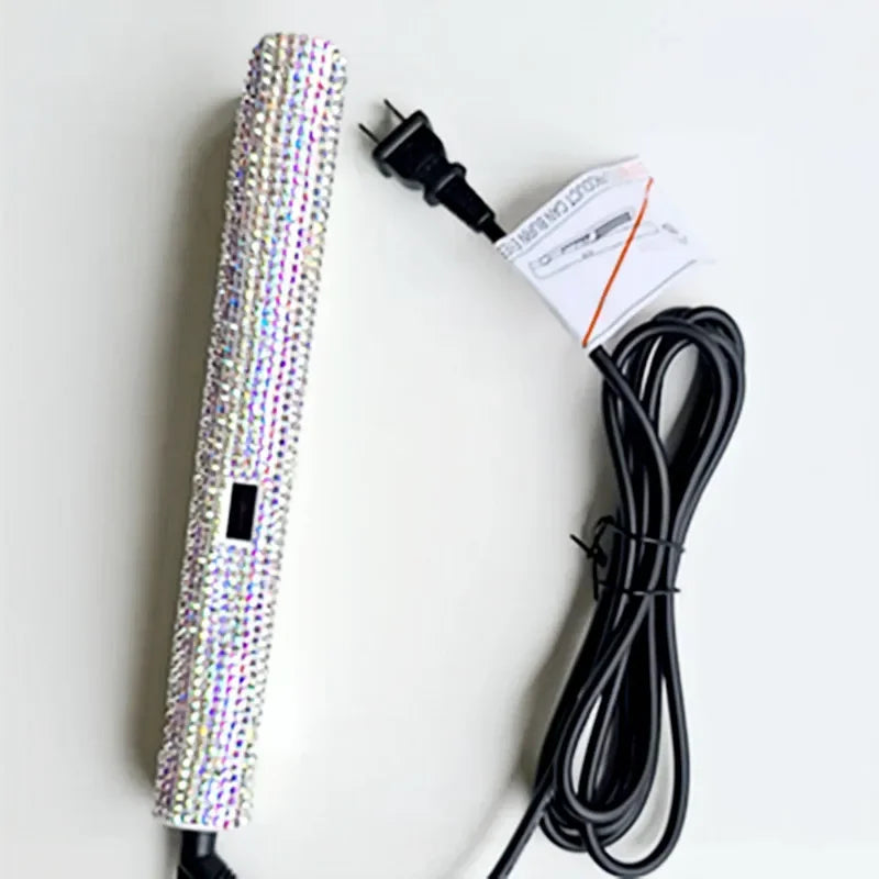 Diamond Embedded Hair Straightening Iron Beauty Salon Tool Accessories Women's Hair Care Makeup Tools New Arrival