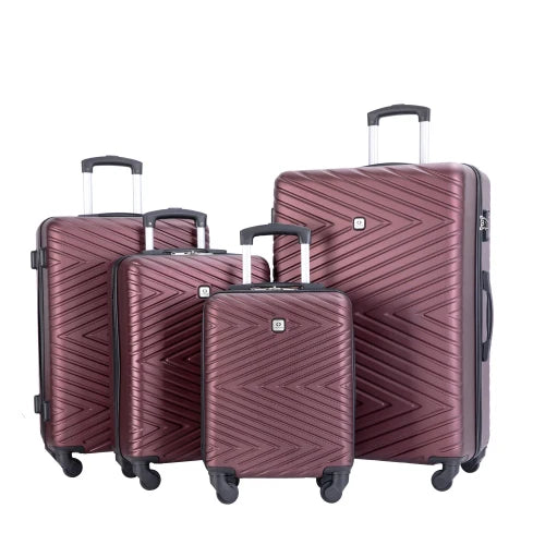 Travelhouse Luggage set 4-Piece ABS Suitcase With Spinner Wheels,24 Inch and 28 Inch with TSA Lock,16,20 inche Carry on Luggage