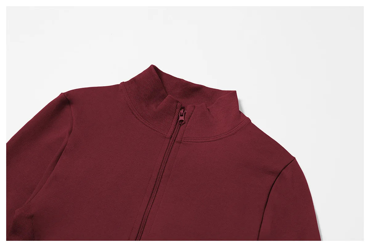 Customized LOGO women's seamless stand-up collar zipper yoga clothes jacket windproof slim top sports running jacket jacket