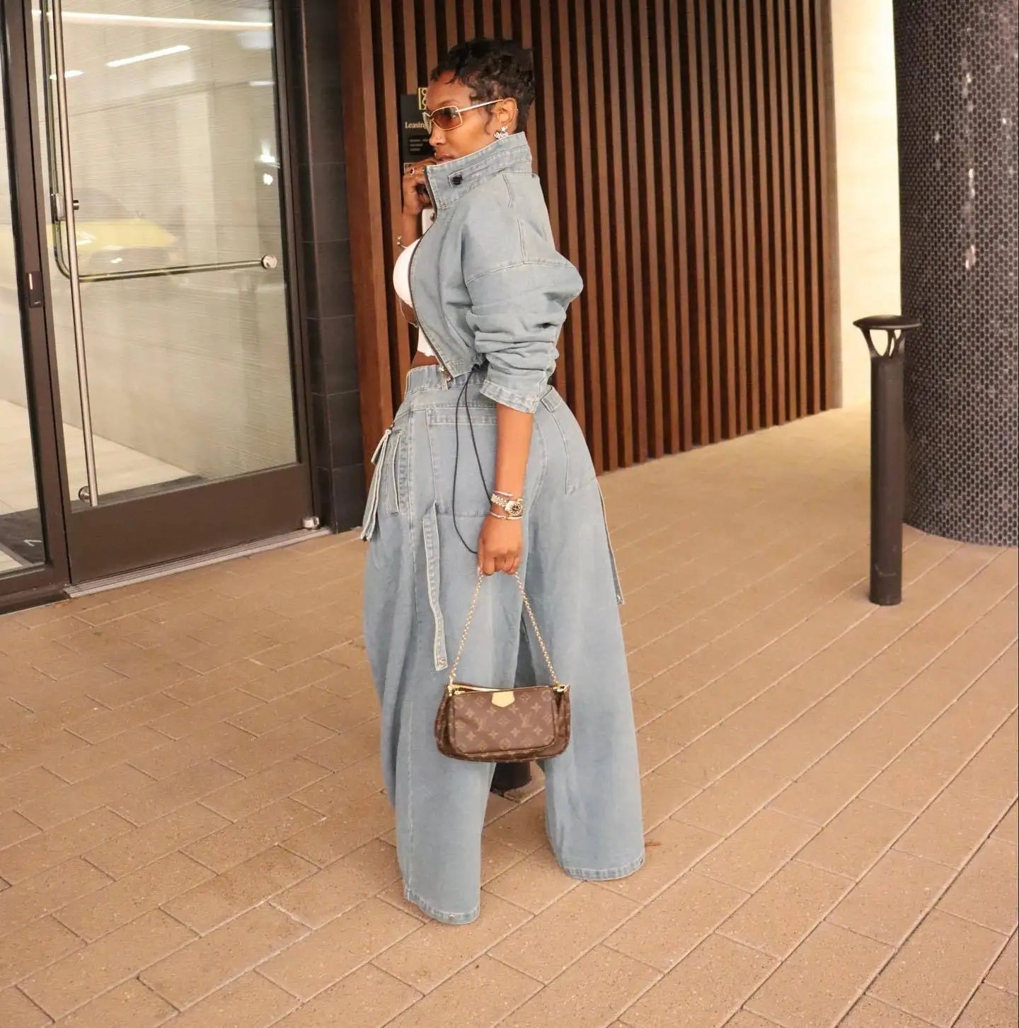 Denim Two Piece Sets Women Pant Set Y2k Streetwear Coats Jeans Elegant Matching Sets Coat Top Long Pants Jackets Streetwear