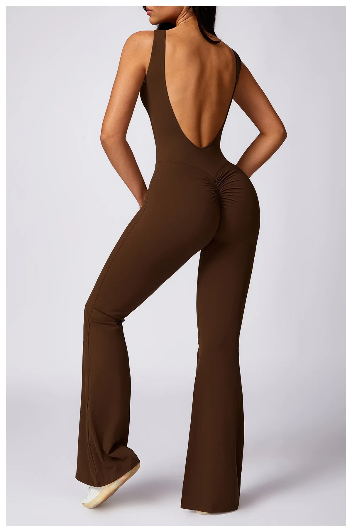 Customized LOGO women's peach hip lift sports yoga onesie casual micro-pull fitness back yoga clothes