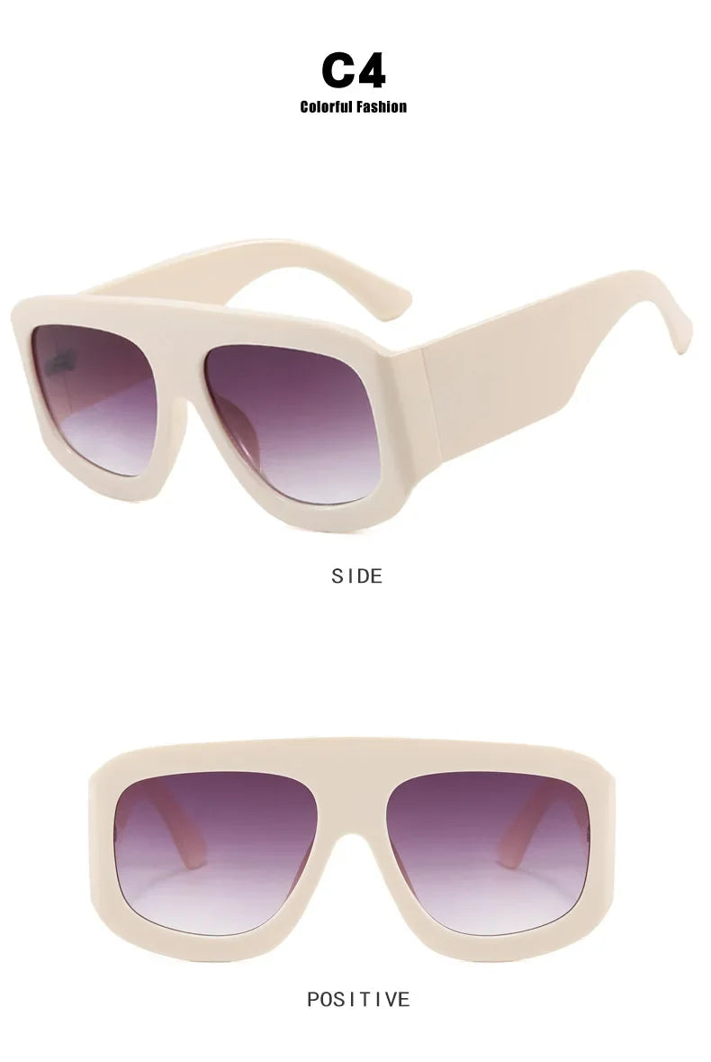 JNPCXI Oversized Square Sunglasses Fashion Gradient Women Luxury Retro Shades UV400 Outdoor Men Sun Glasses