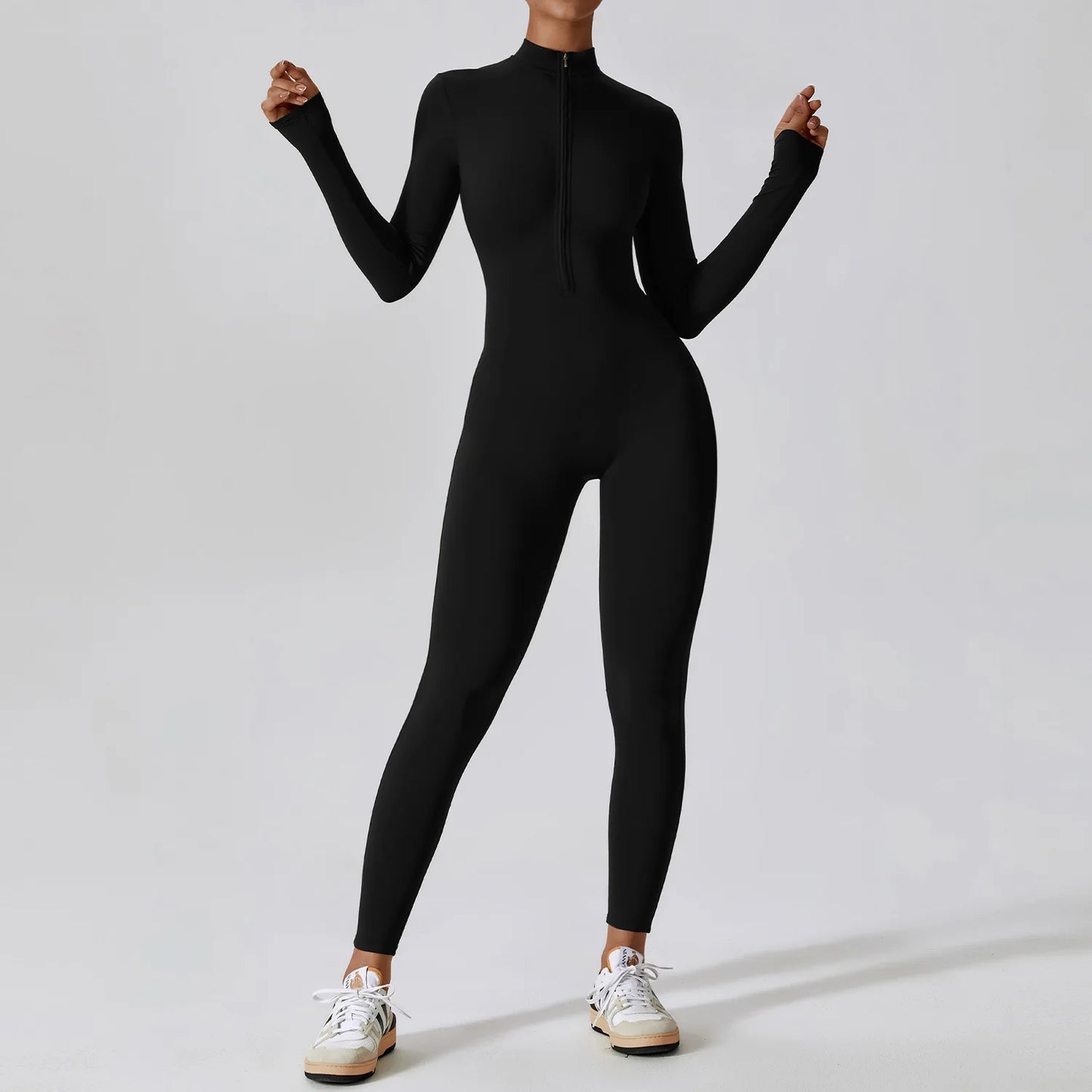 Customized LOGO women's zipper long-sleeved yoga onesie high-intensity fitness sports onesie tights