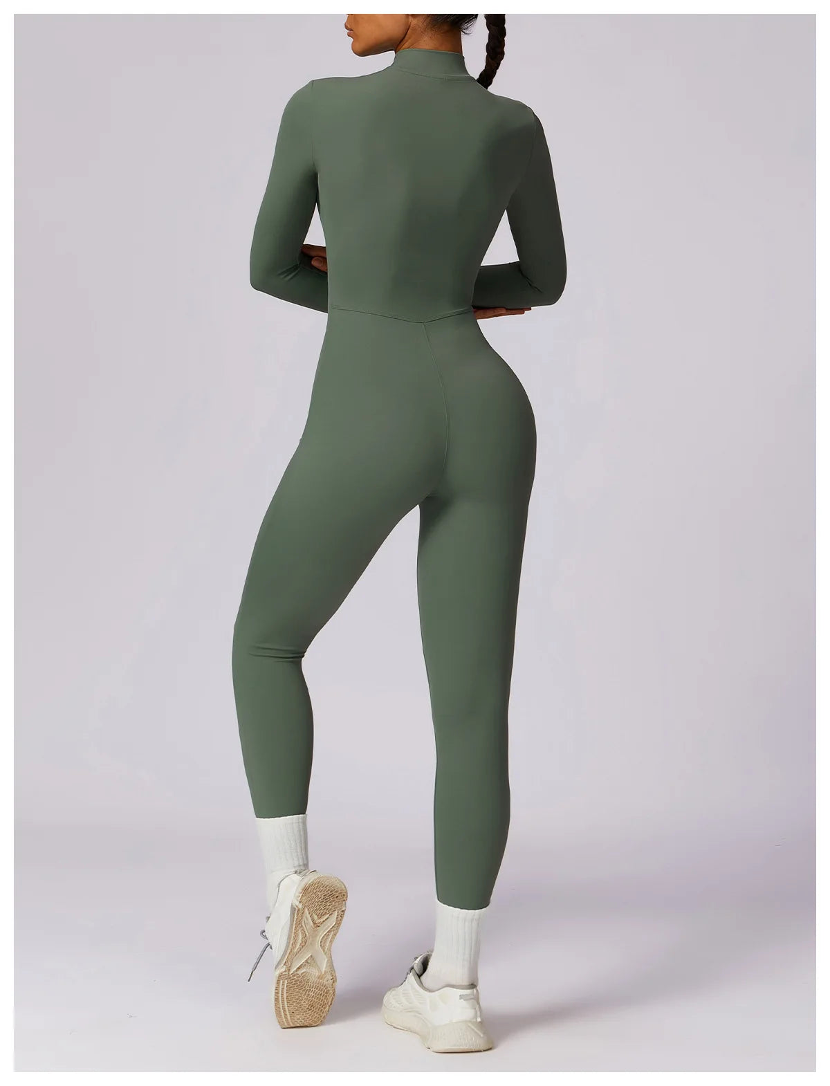 Customized LOGO women's zipper long-sleeved yoga onesie high-intensity fitness sports onesie tights
