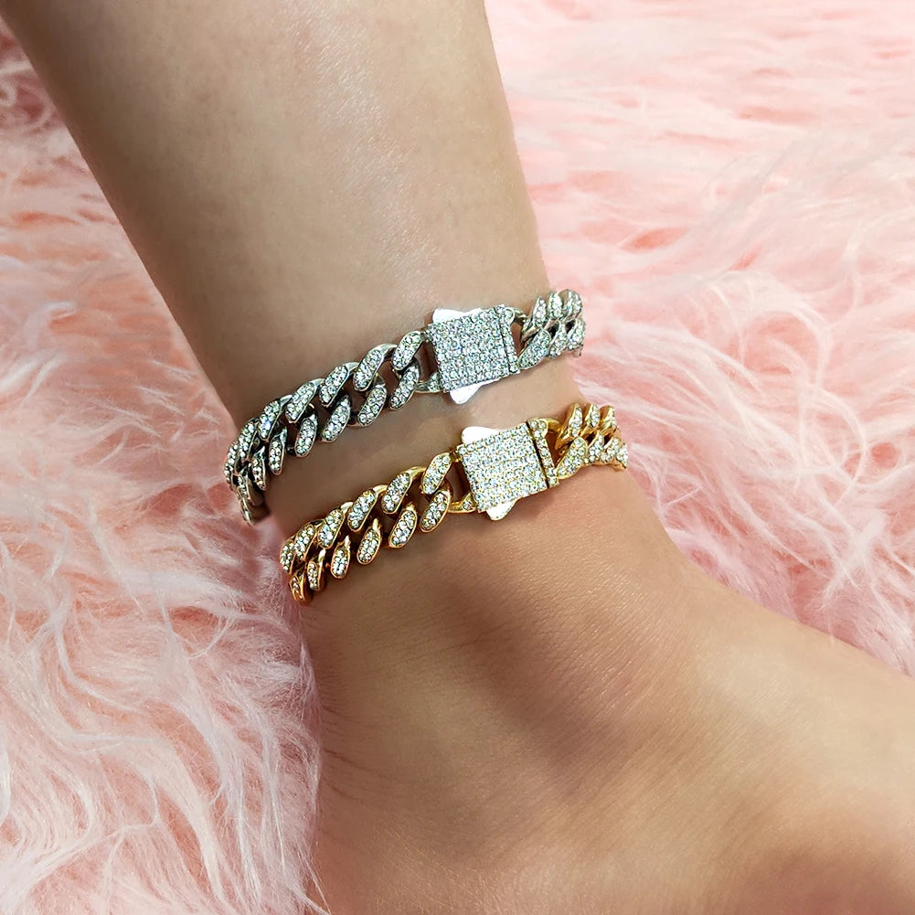 Chunky Metal Cuban Chain Anklet for Women Girls Gold Silver Color Summer Beach Anklet Bracelet Mother's Day Gifts Not Allergic