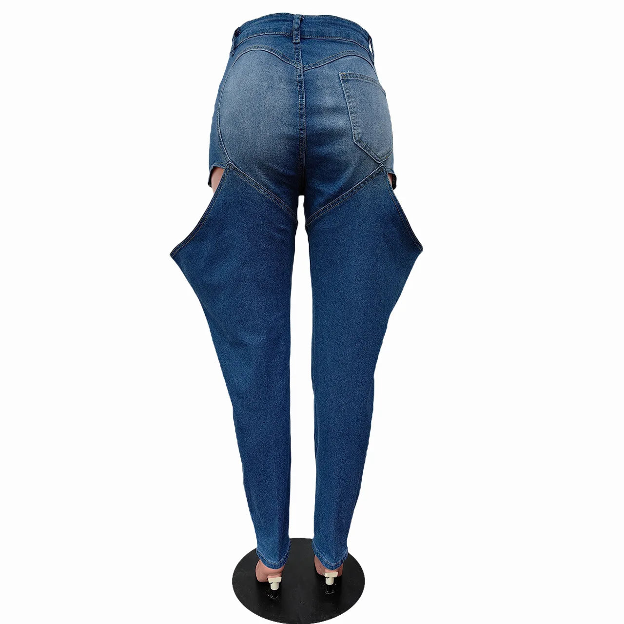 Simenual Fashion Streetwear Bottoms Punk Grunge Blue Hollow Out Loose Denim Pants Casual Y2K Rave Zip Cargo Trousers Indie Jeans