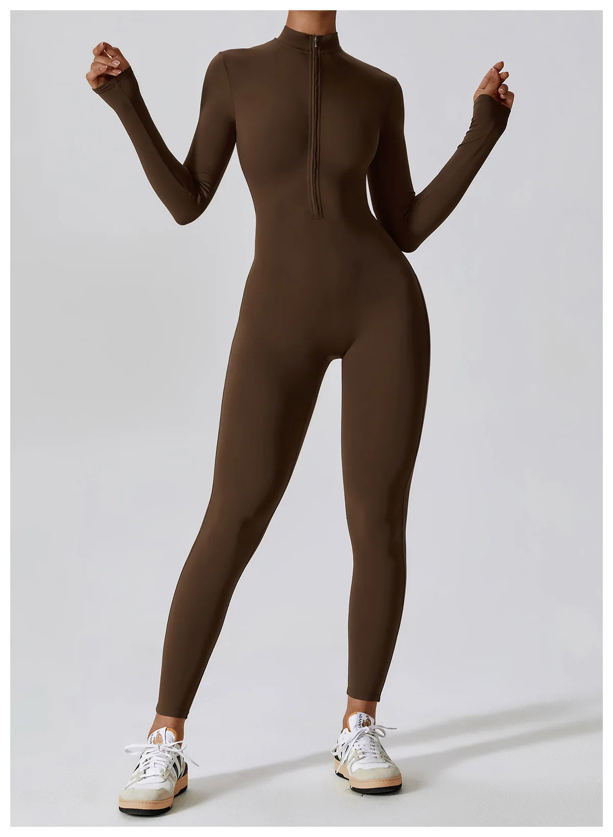 Customized LOGO women's zipper long-sleeved yoga onesie high-intensity fitness sports onesie tights