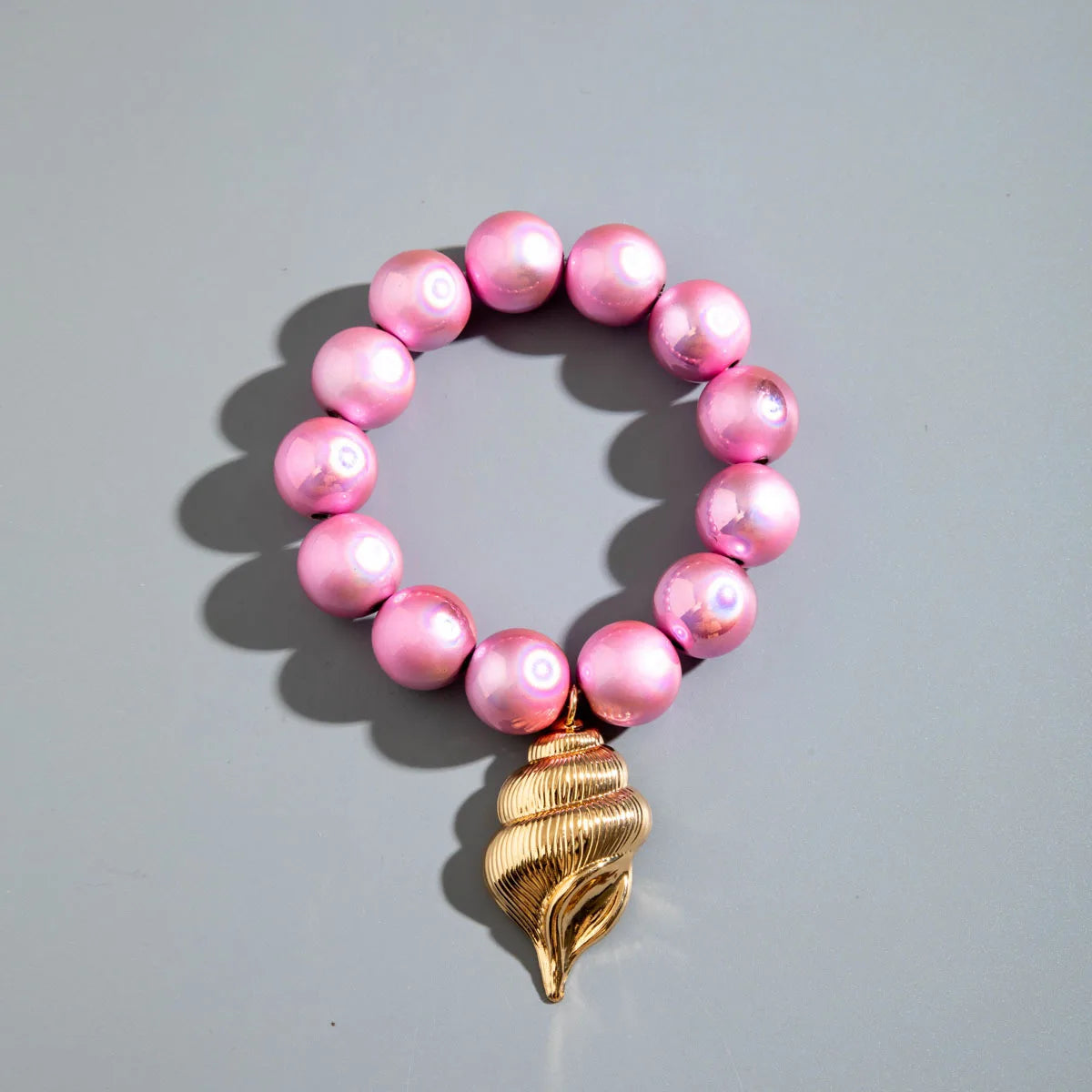 DIEZI Bohemian Multicolor CCB Beads Bracelets For Women Fashion Sweet Shell Starfish Conch Charm Bracelets Bangles Men Jewelry