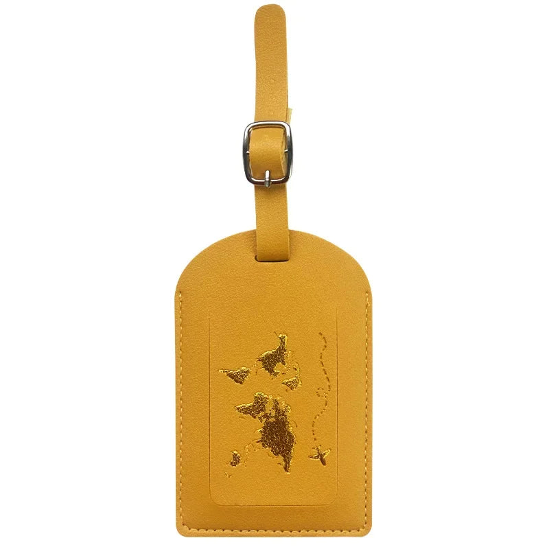 Men Women PU Leather Cute Luggage Tag Suitcase Address Label Baggage Boarding Bag Tag Name ID Address Holder Travel Accessorie