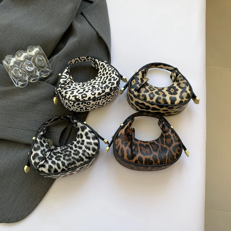 LEFTSIDE Mini Leopard PU Leather Crossbody Bags For Women 2024 Y2K Trend Female Korean Fashion Lady Shoulder Bag Lady Handbags