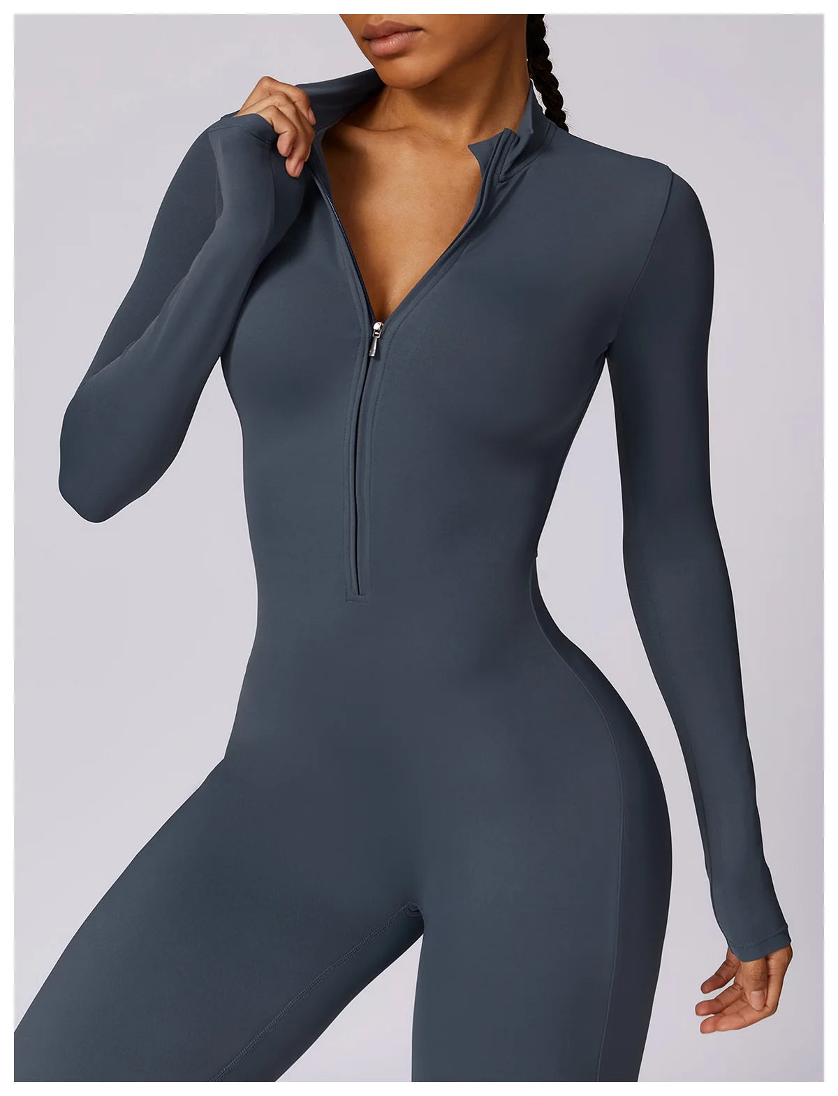 Customized LOGO women's zipper long-sleeved yoga onesie high-intensity fitness sports onesie tights