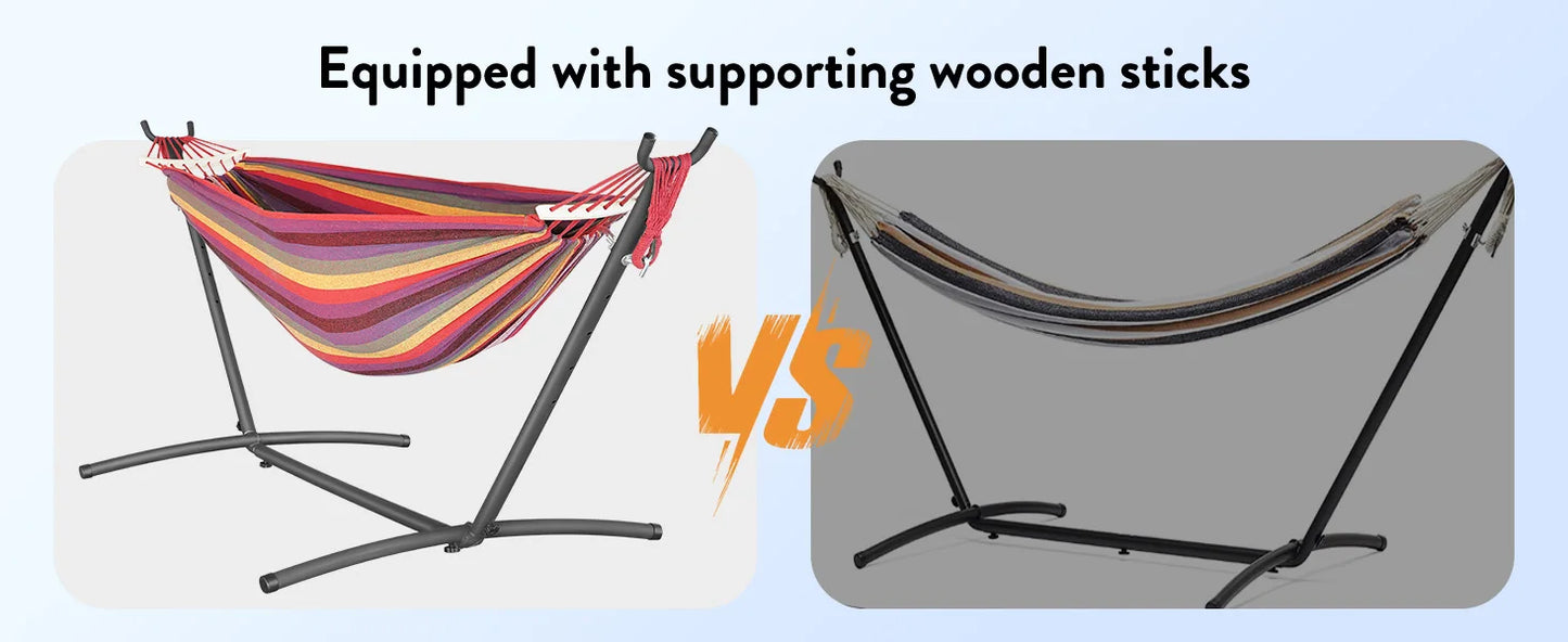 Gyroor Hammock with Adjustable Stand- Stylish Hammock Bed w/Storage Bag, 600lb Capacity