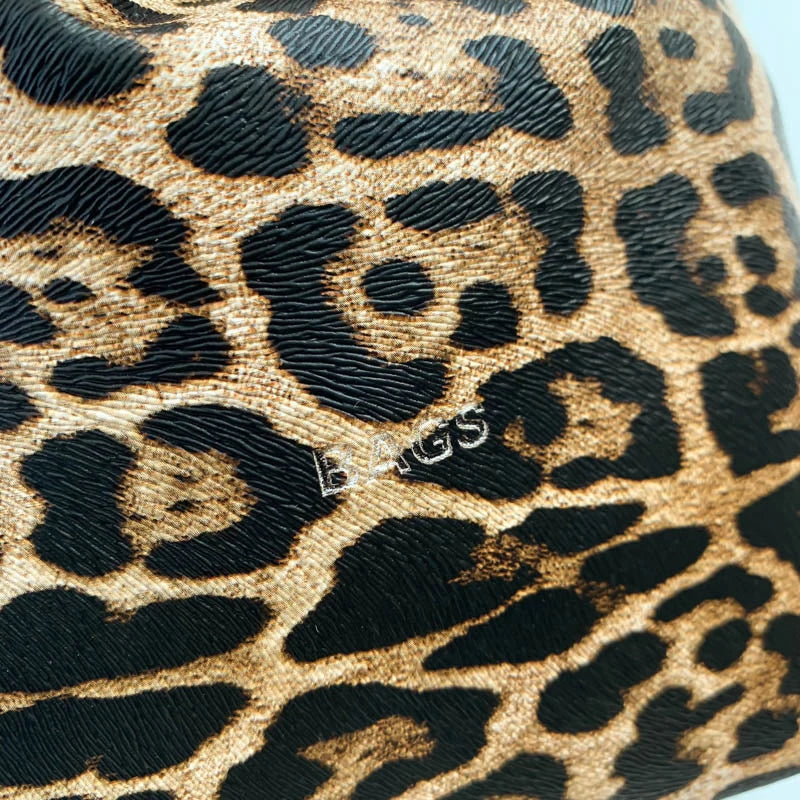 New Women's Mini Leopard Crossbody Bag Pu Leather Bucket Bag Drawstring Shoulder Bag Wide Strape Women's Bags Large Storage Bags