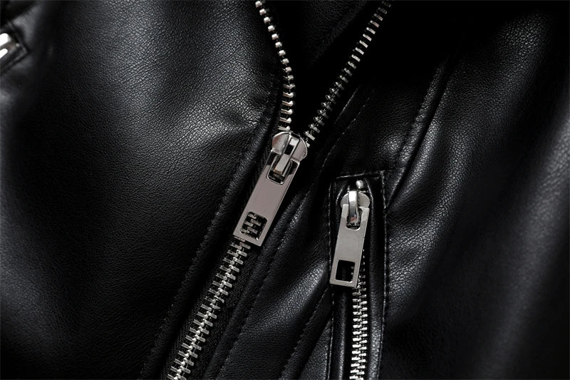 RARF 2024 Women's Spring Black faux-leather jacket Casual zipper and belt Cycling jacket Casual jacket jacket
