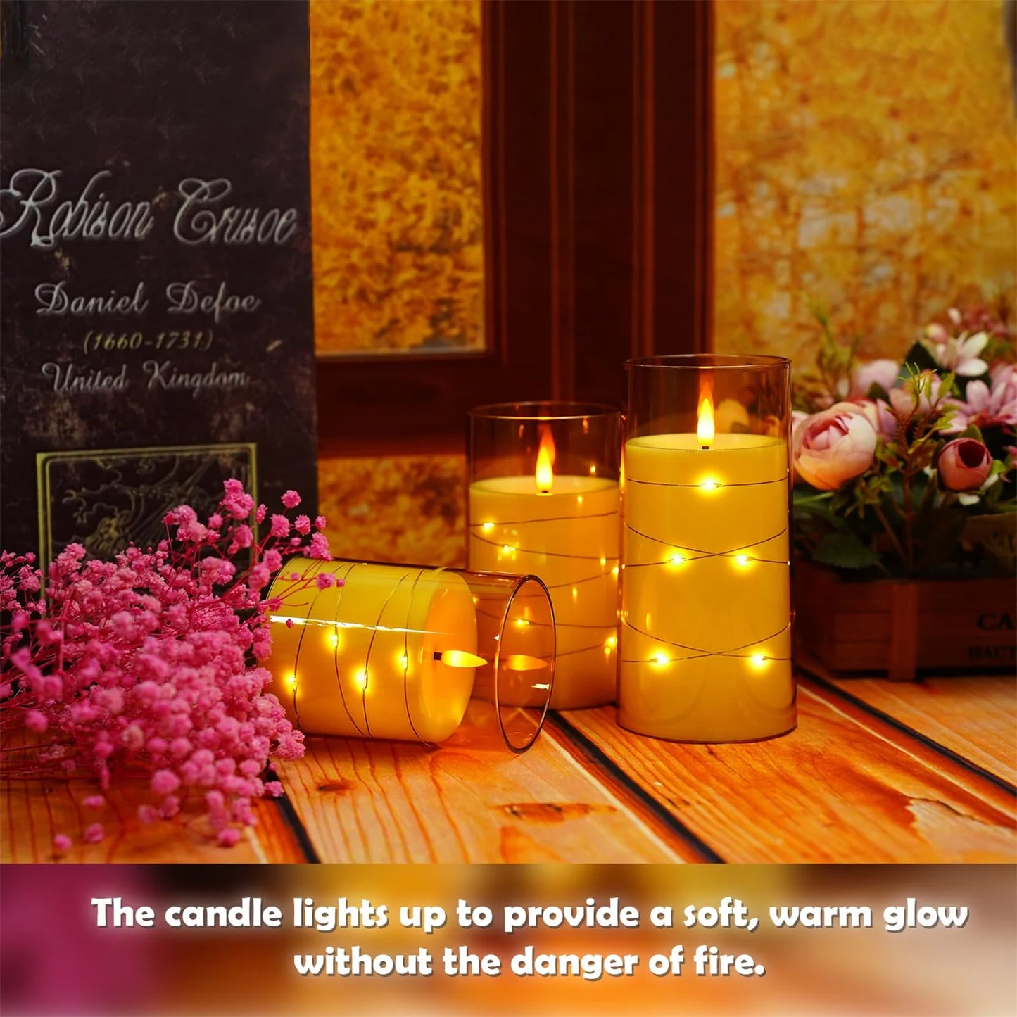 Flickering Flameless Candles Battery Operated Candles LED Candles with Remote Timer for Home Wedding Birthday Decor 3D Flame