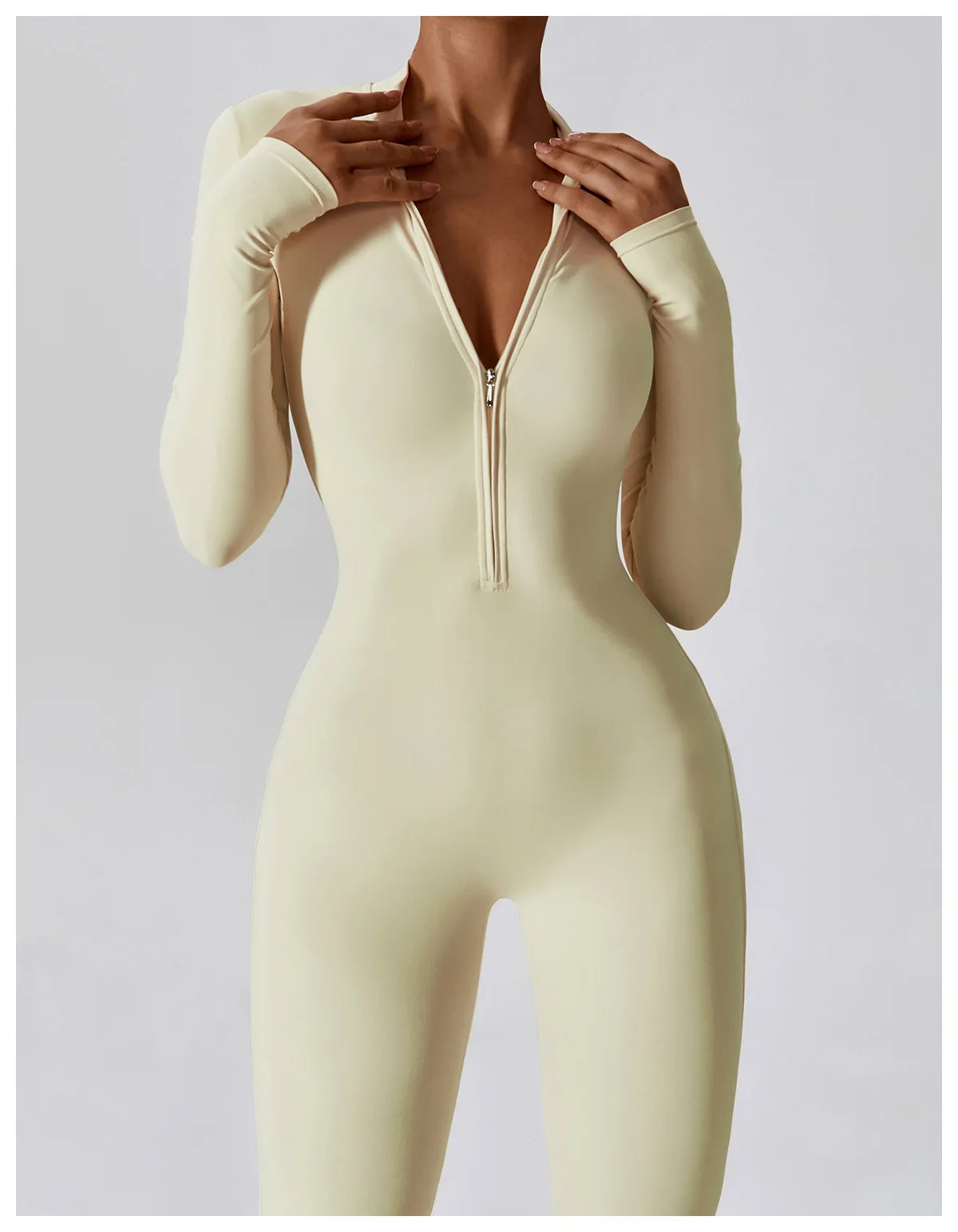 Customized LOGO women's zipper long-sleeved yoga onesie high-intensity fitness sports onesie tights