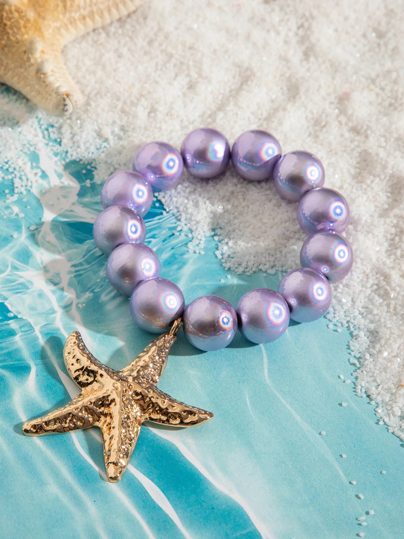 DIEZI Bohemian Multicolor CCB Beads Bracelets For Women Fashion Sweet Shell Starfish Conch Charm Bracelets Bangles Men Jewelry