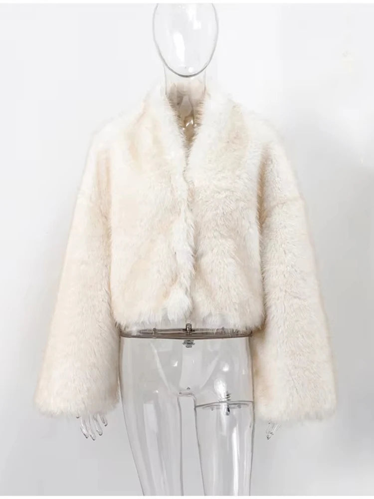 TARUXY Imitation Mink Fur Short Coat For Women Retro Niche Autumn Winter Two-wear Plush Jacket Loose High Street Faux Fur Coat