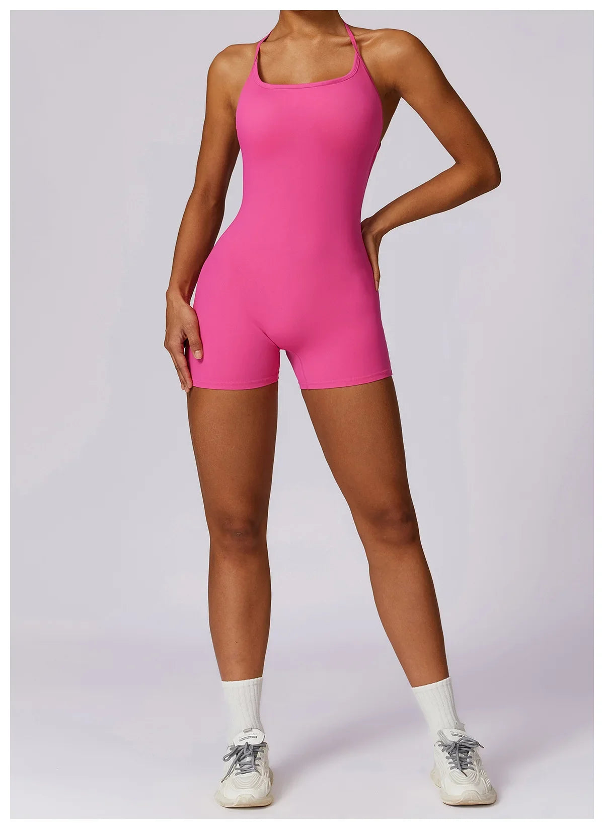 Custom LOGO women's clothing quick-drying nude sports onesie casual running fitness tight back yoga clothing