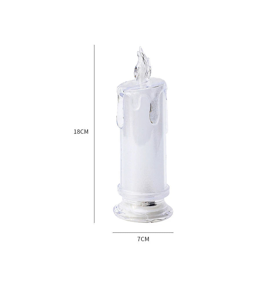 Candle Crystal Lamp Led Flameless Candles with Battery Operated Pillar Candles with Realistic Flame Light Desk Lamp Home Decor