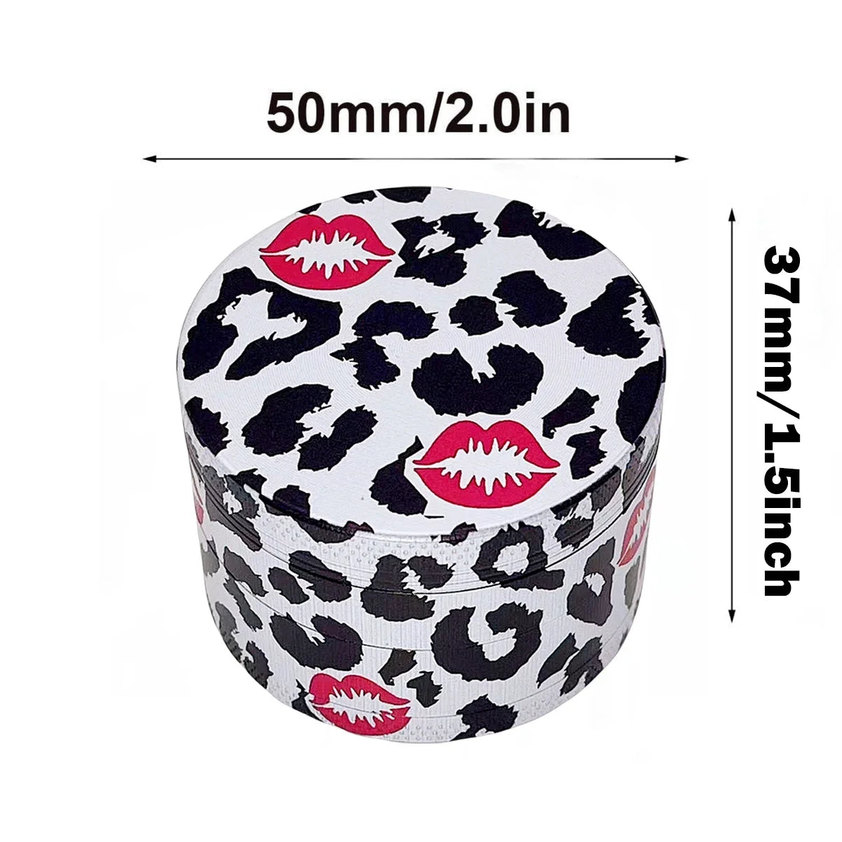 40/50mm Leopard Print Herb Grinder 4-layer Pepper Mill Salt Spice Mortar Metal Tobacco Grass Raw Grinder Smoking Kitchen Tool