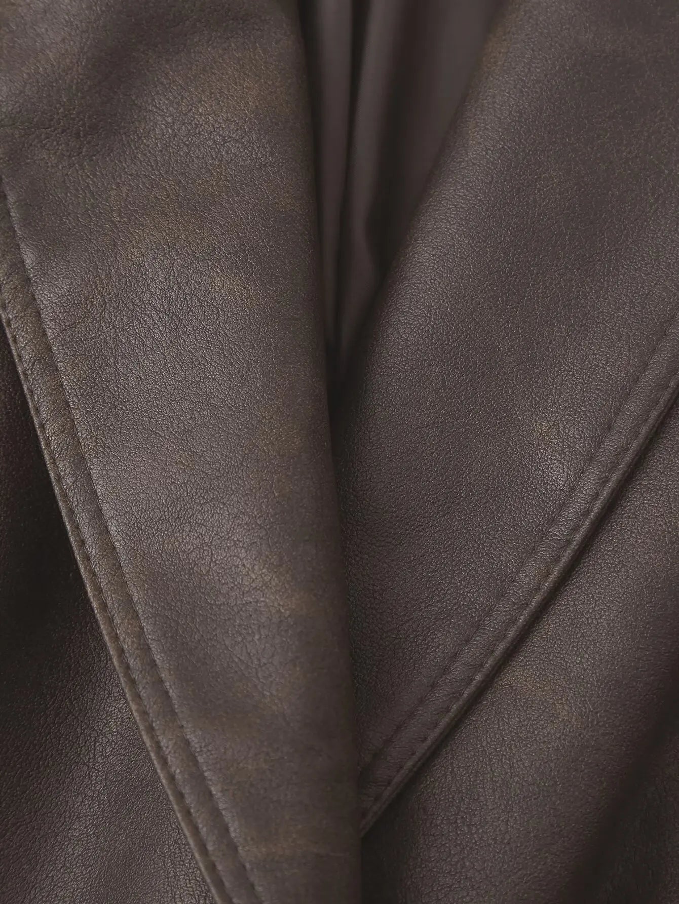 TRAFZA Spring Women Retro Brown PU Jackets Lace-up Single Button Coats Slim Sashes Jacket Fashion 2025 Female Casual Outwears