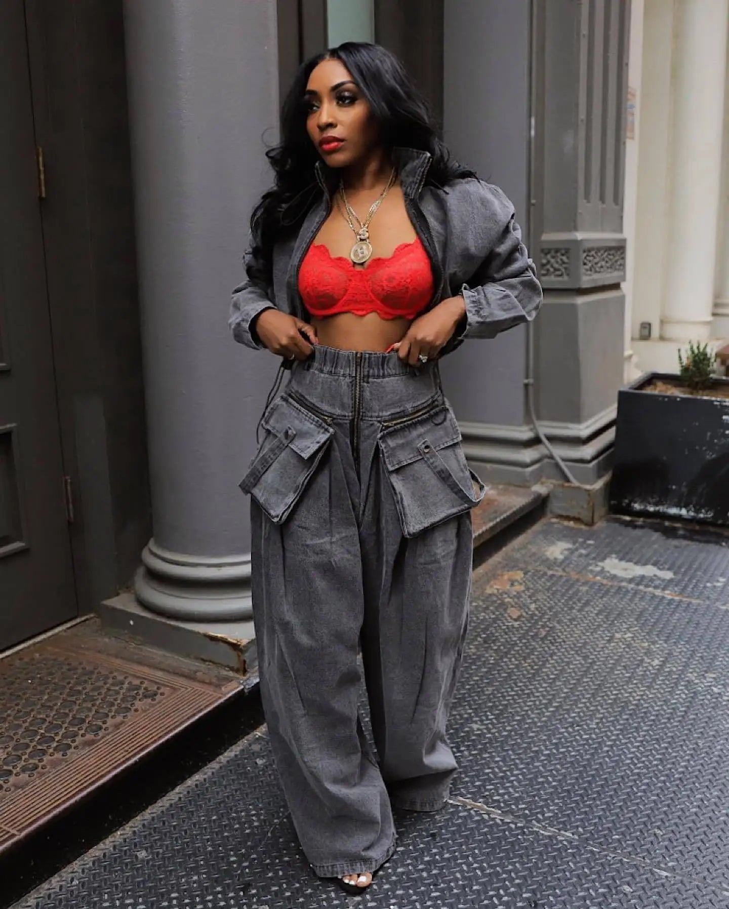 Denim Two Piece Sets Women Pant Set Y2k Streetwear Coats Jeans Elegant Matching Sets Coat Top Long Pants Jackets Streetwear